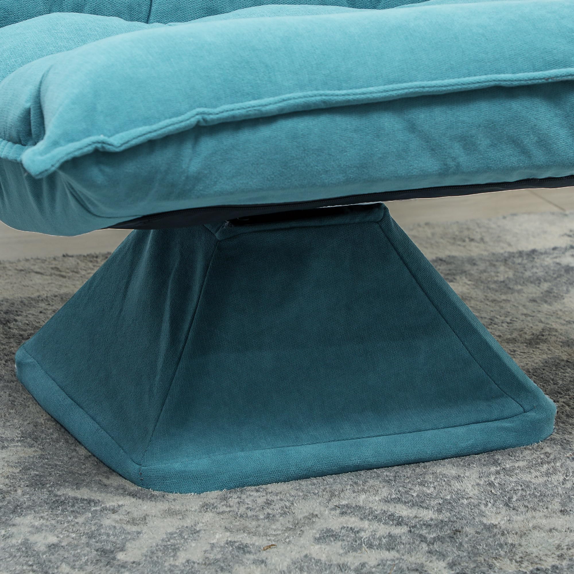 HOMCOM Poltrona Relax Girevole 360° con Schienale Regolabile in 5 Posizioni, Poltrona da Terra, Seduta Ampia Imbottita Spessa in Microfibra Effetto Velluto, per Soggiorno Lettura, 62x70x95 cm, Blu