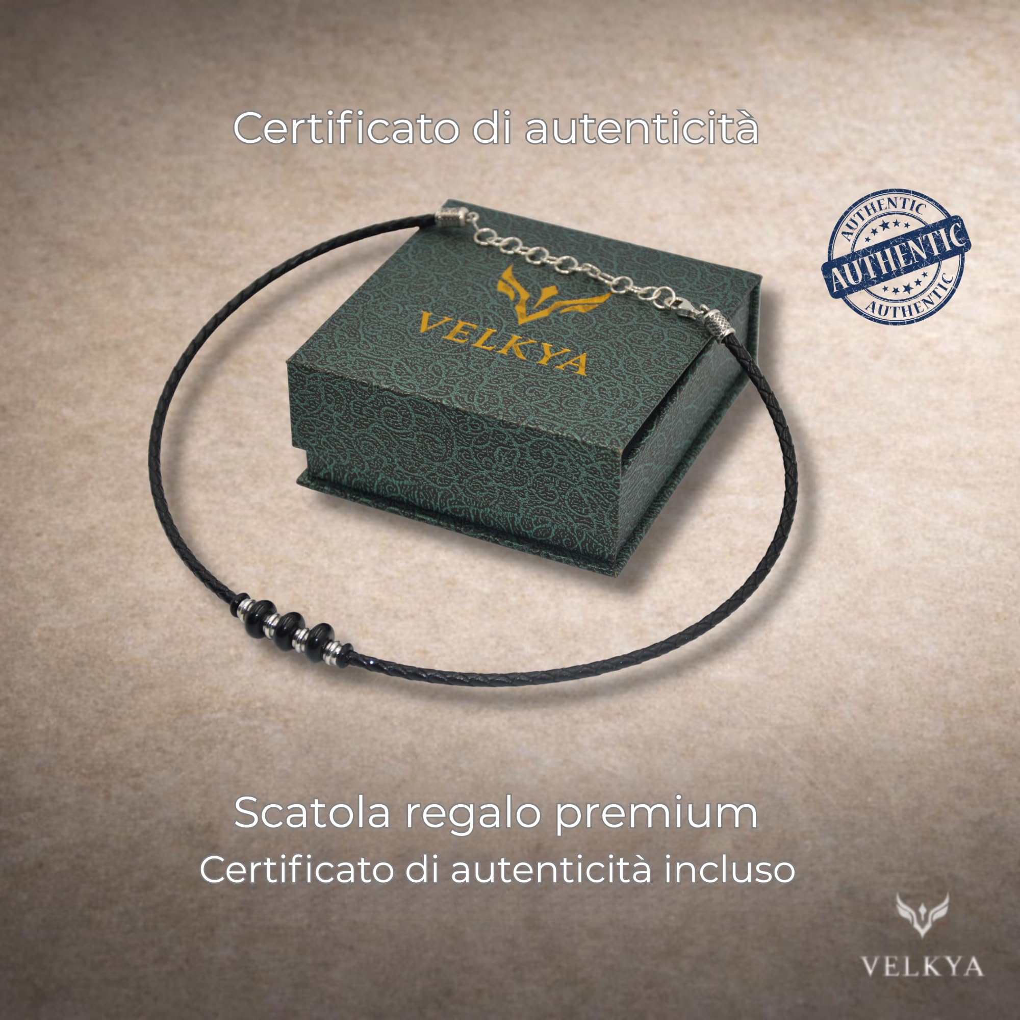 Collana Uomo Argento 925 Vero con Certificato di Autenticità,42+7 cm