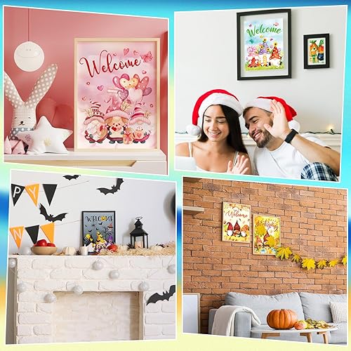 Miniatura 4 de 12 juegos de arte de diamantes navideños de temporada, kits de pintura de diamantes de imitación, manualidades de arte, pintura colorida de dibujos