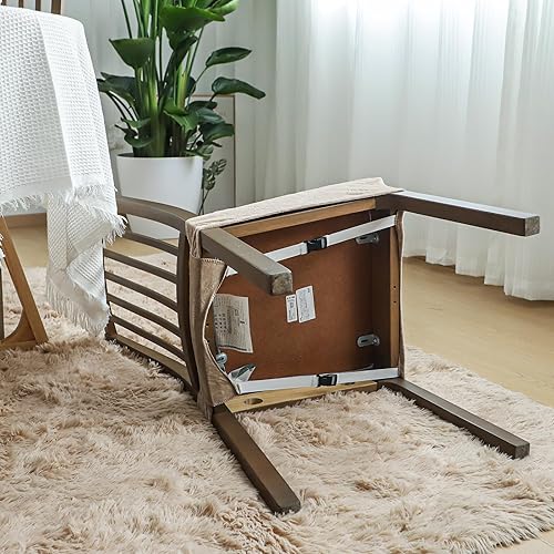 Miniatura 4 de FORCHEER Juego de 6 fundas de asiento para sillas de comedor, fundas elásticas de terciopelo para proteger el asiento, solo para sillas de comedor.