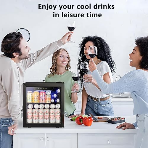 Miniatura 7 de Antarctic Star Mini refrigerador  Refrigerador de 12 botellas de 48 latas para bebidas o cerveza vino  Pequeño dispensador de bebidas para el hogar,