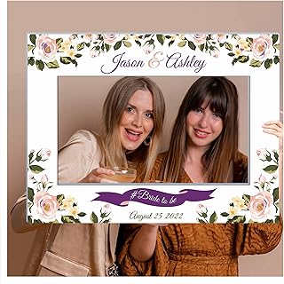 Custom Roses Wedding Photo Booth Frame, Personalized Flowers for the Special Day, Wedding Home Decorations, Floral Wedding Selfie Station, Party Supply Photo Booth Props, Sizes 36x24, 48x36 Inches