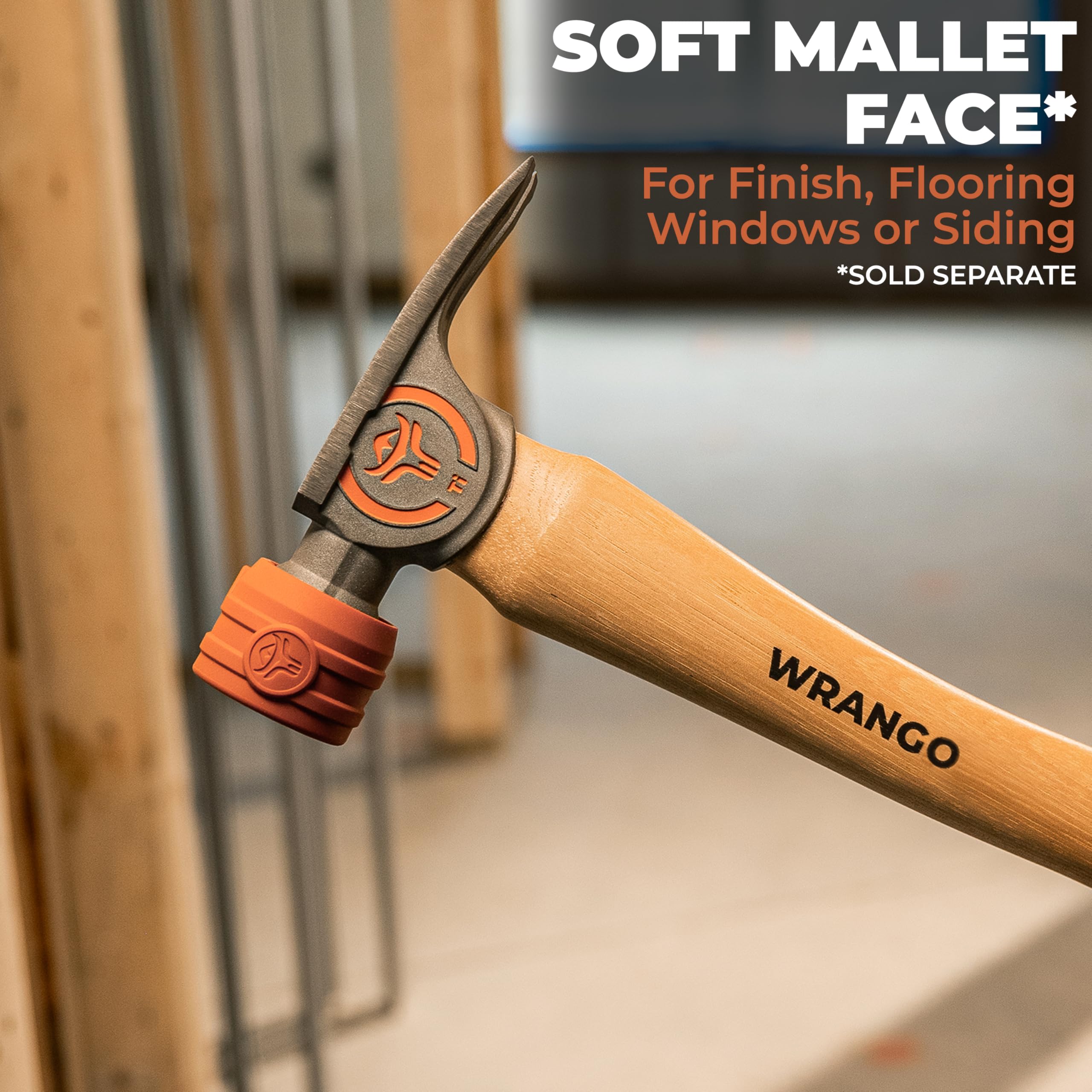 Wrango Tools Marteau cloueur en titane - Tête de 397 g, manche en bois de 36,8 cm, face lisse, poteau de 38 mm de diamètre