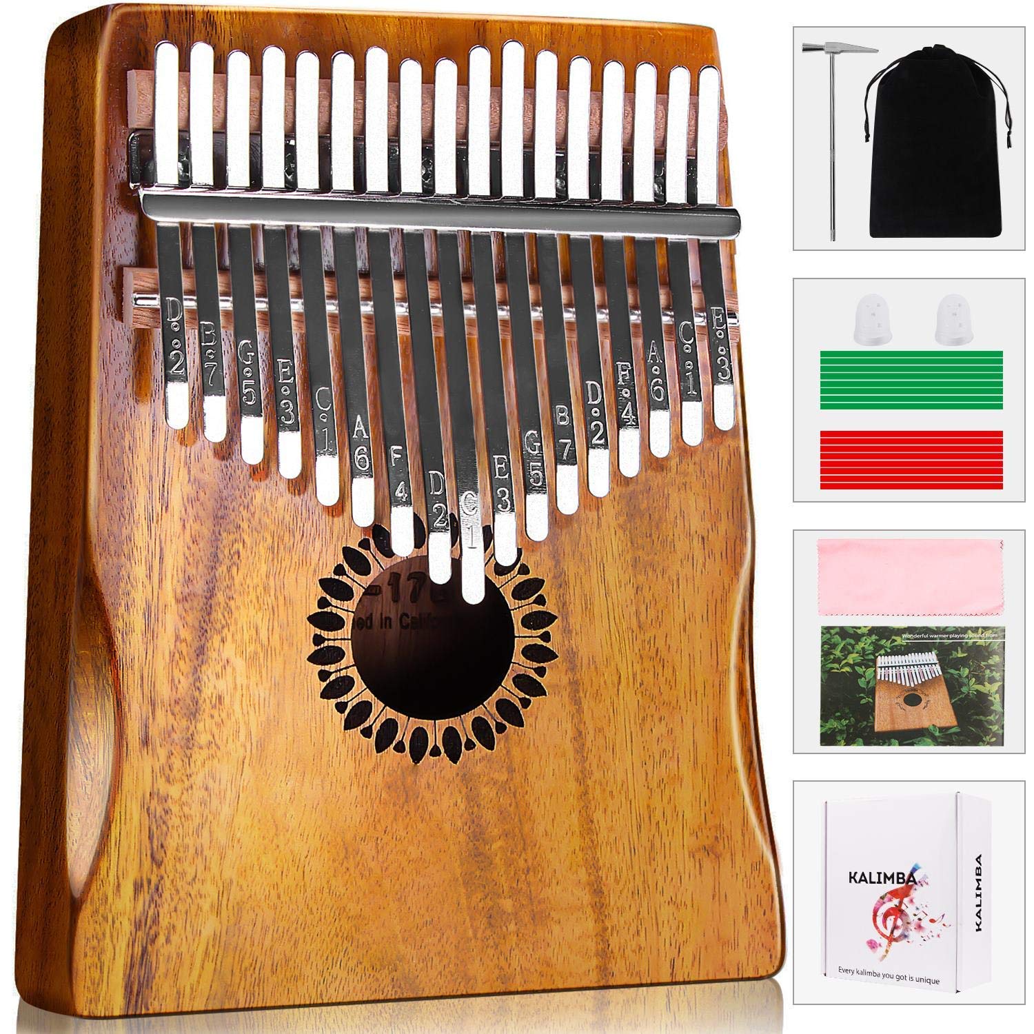 Truenix Kalimba Thumb Piano 17 Keys, Portable Mbira Finger Piano Gifts for Kids and Adults Beginners Wood-image-8