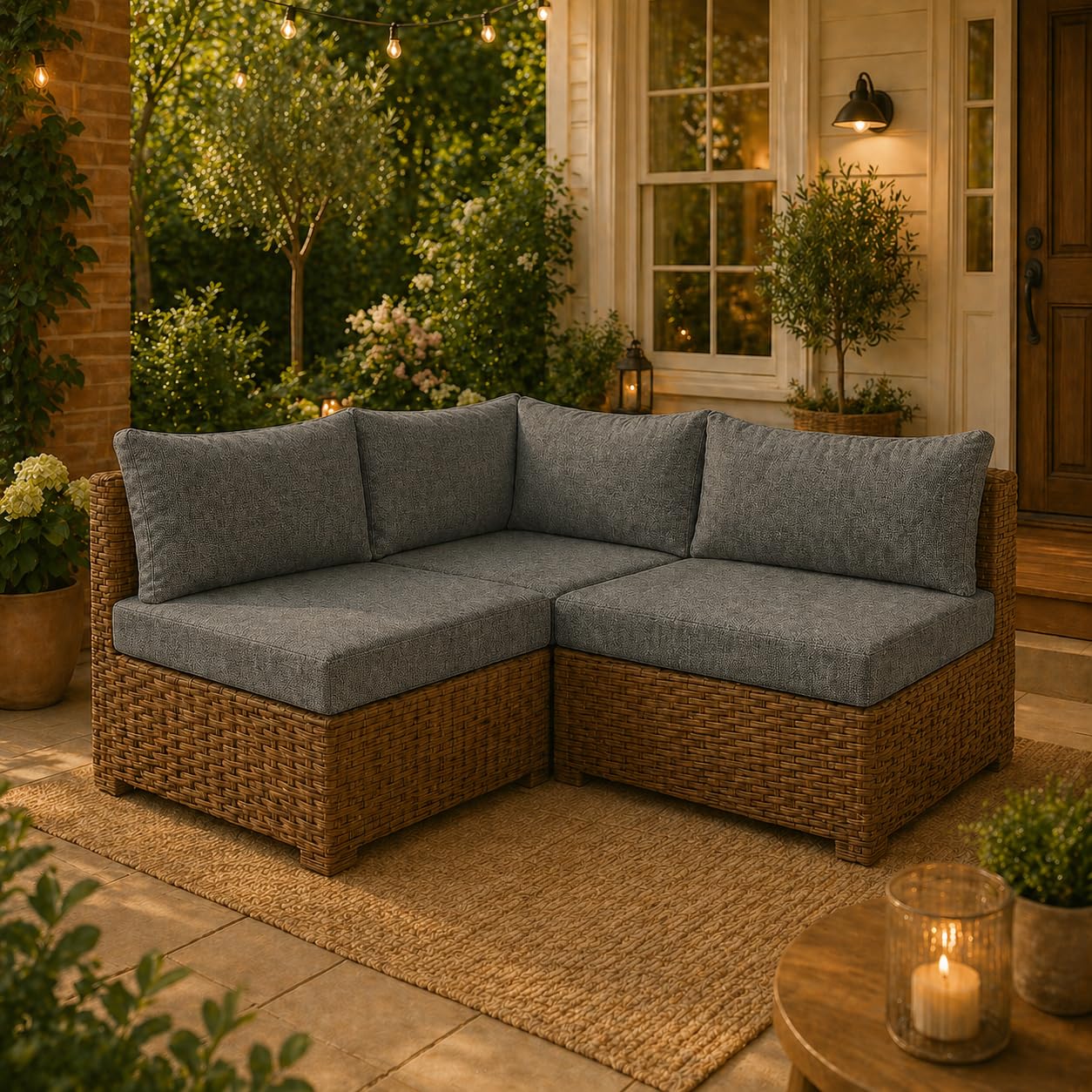 chilly pilley® Cojines para Muebles De Ratán, Cojines De Jardín, Respaldos, Muchos Tamaños Y Muchos Colores 50x40, Crema