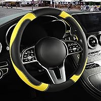 Vista 25 de Funda de cuero de microfibra en forma de D, transpirable, antideslizante, de 13.5 a 14 pulgadas, color negro