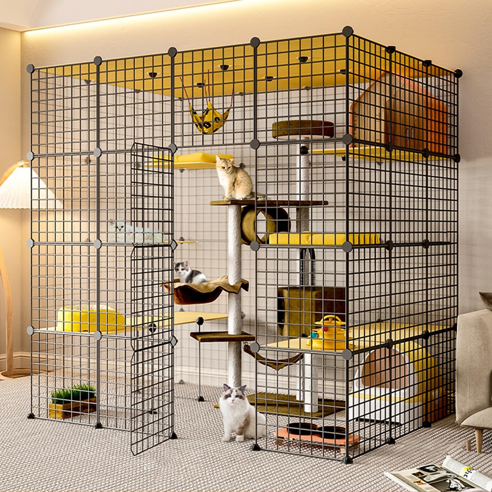 Amazon.co.jp: MMINI ネコ用 超大型 キャットケージ 4段 多頭飼い
