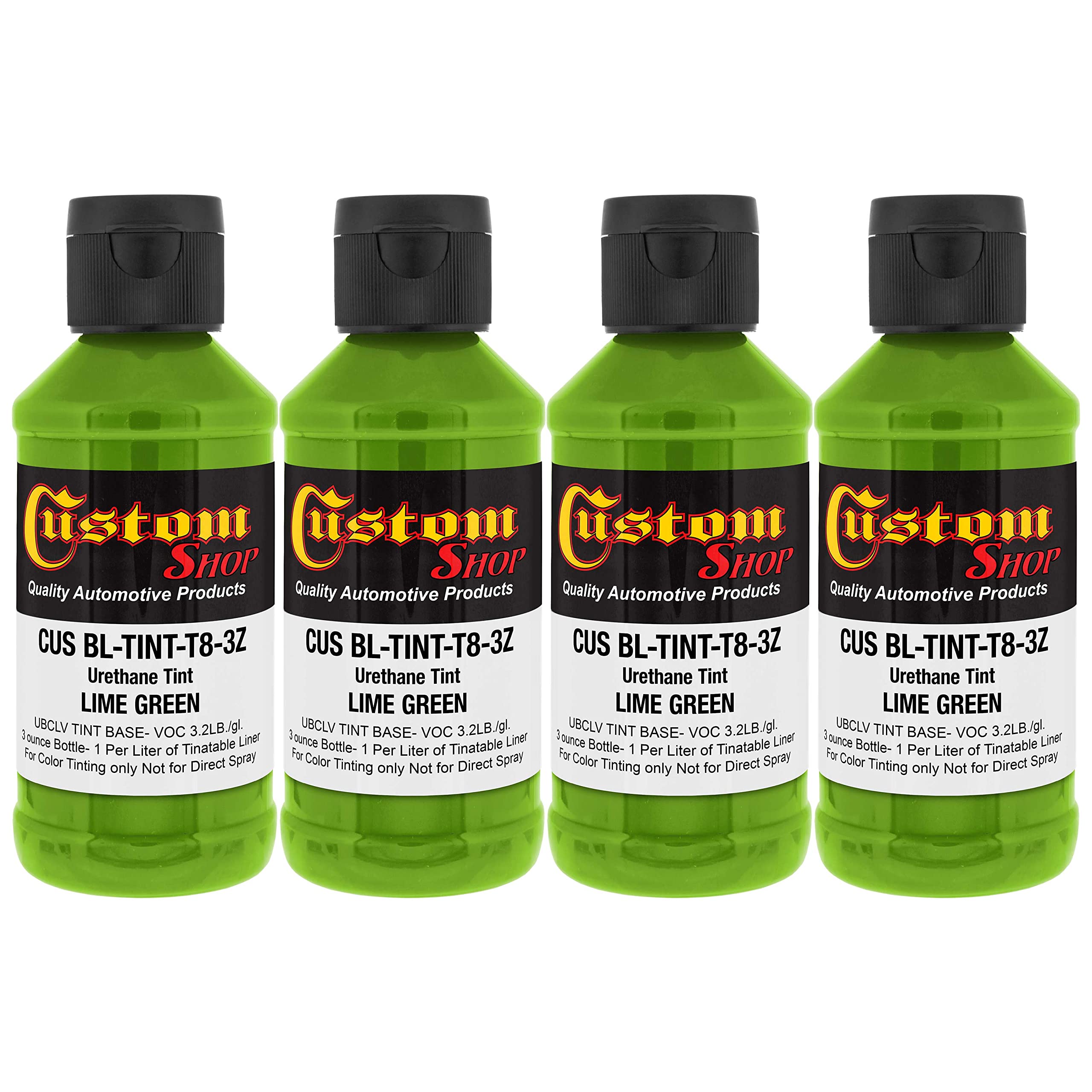 Custom Coat 3 Ounce, Lime Green, Bedliner Tint Concentrate, 4 Pack