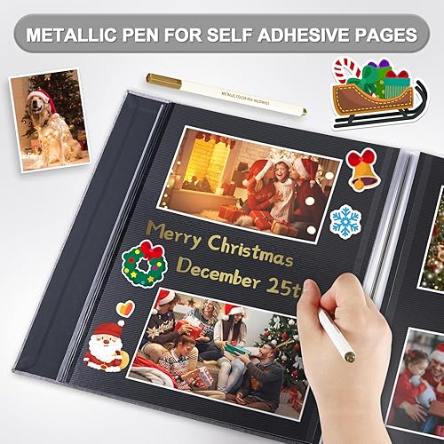 Miniatura 5 de Álbum de fotos autoadhesivas, álbumes de recortes, álbumes de fotos magnéticos para fotos de 4 x 6, 5 x 7, 8 x 10 pulgadas, libros con páginas