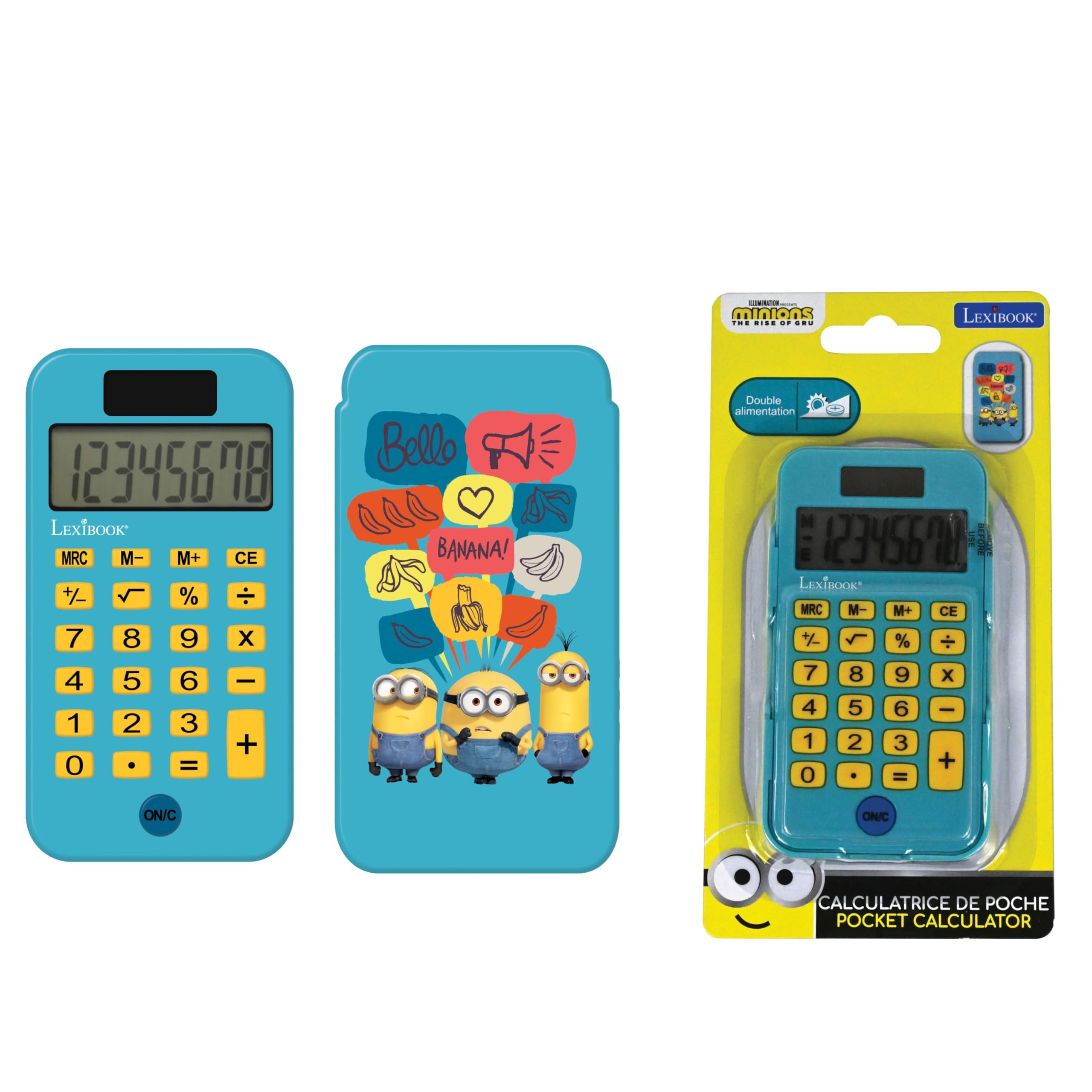 Lexibook, Despicable Me Minions, Pocket calculator, conventional and advanced calculator functions, rigid protective cover, with battery, Blue/Yellow, C45DES — image 1