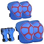 SAMIT Knee Pads for Kids 3-14 Years Boys Girls Protective Gear Set Toddler Knee and Elbow Pads with Wrist Guards 6 in 1 Safety Gear Set for Skating Cycling Bike Rollerblading Scooter Roller Skates