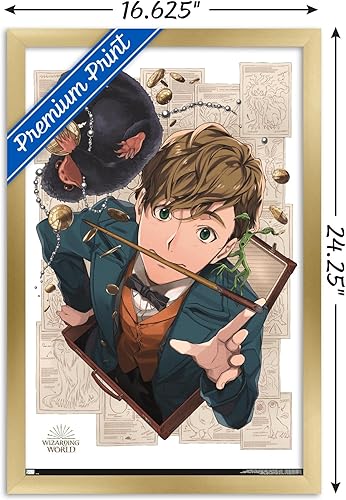 Miniatura 8 de Trends International The Wizarding World Dynasty Designs - Póster de pared de Newt Scamander, 22.37 x 34.00 pulgadas, paquete de póster y clip