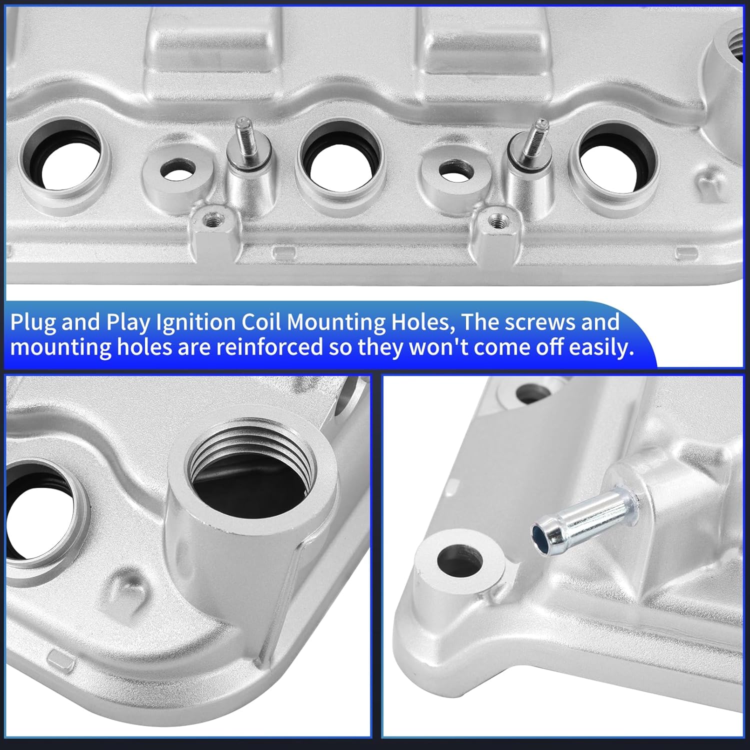 Front Engine Valve Cover Fit For Honda Odyssey 3.5L 2008-2017, For Honda Pilot 3.5L 2009-2015. Upgraded Aluminum Valve Cover