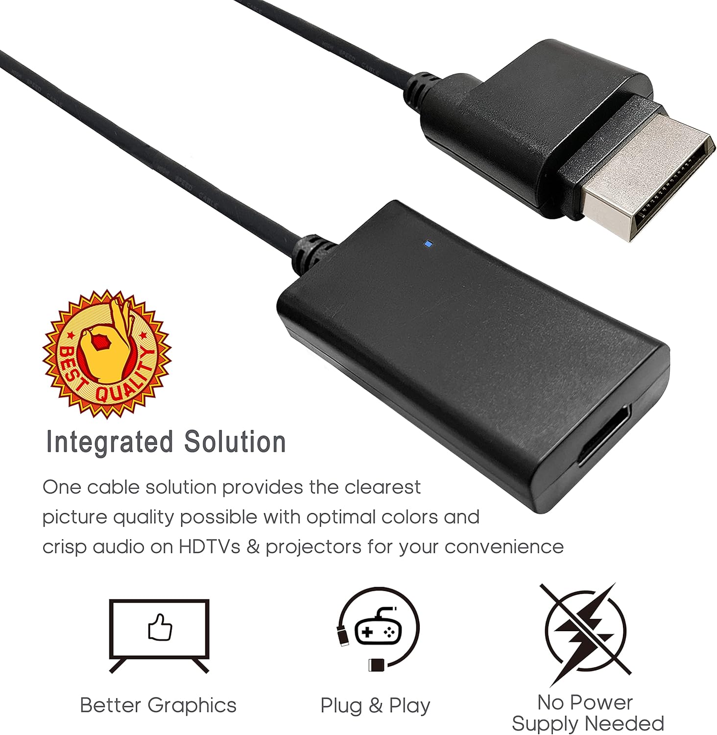 Plauduct HDMI Cable for Original Xbox 360 Console, Xbox 360 to HDMI Aadapter HD Converter with Component Signal Output (Better Image)