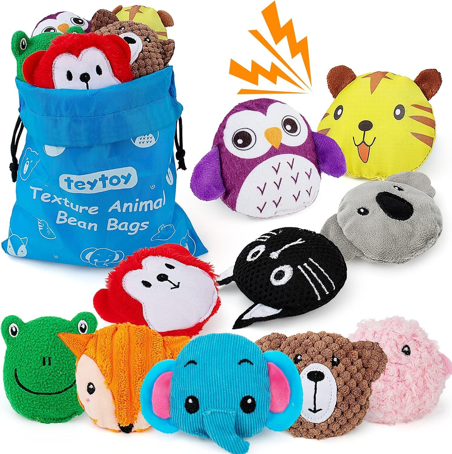 teytoy Texture Sensory Bean Bag for Kids 10 Pack,Sensory Toys for Autism
