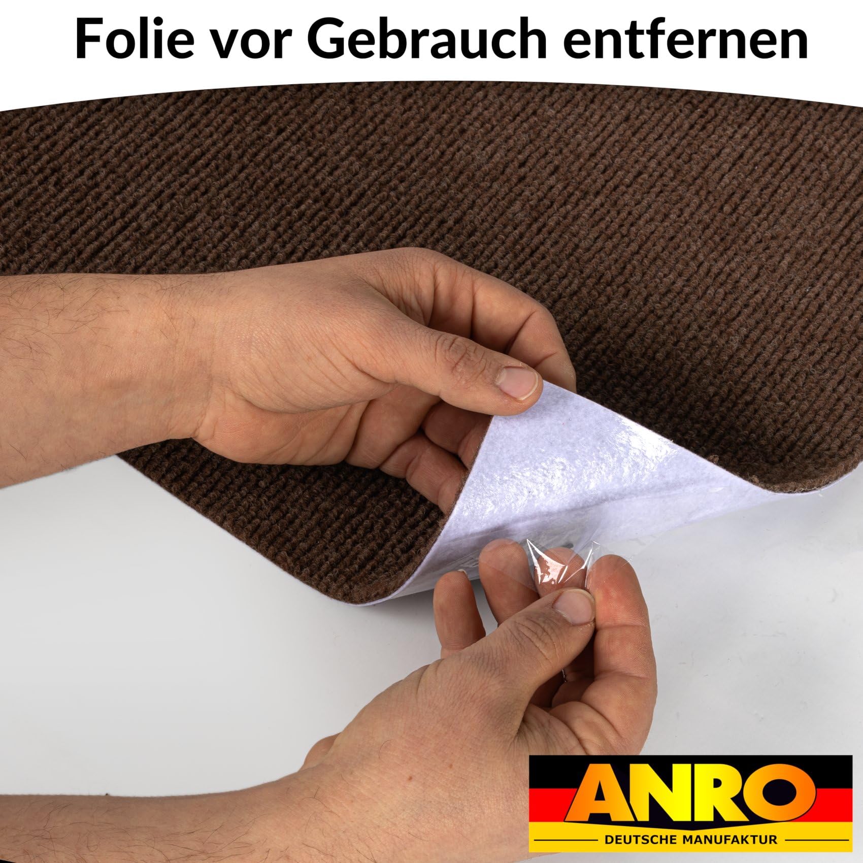 ANRO Alfombra protectora de suelo, alfombrilla antideslizante, para parquet y suelos duros, antideslizante, antideslizante, para suelo duro, Némesis, redonda, 150 cm, chocolate