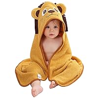 Vista 1 de MICHLEY Toalla de baño con capucha de viscosa de bambú para niños y niñas, 29.5 x 29.5 pulgadas, ultra suave y de secado rápido, bata de baño