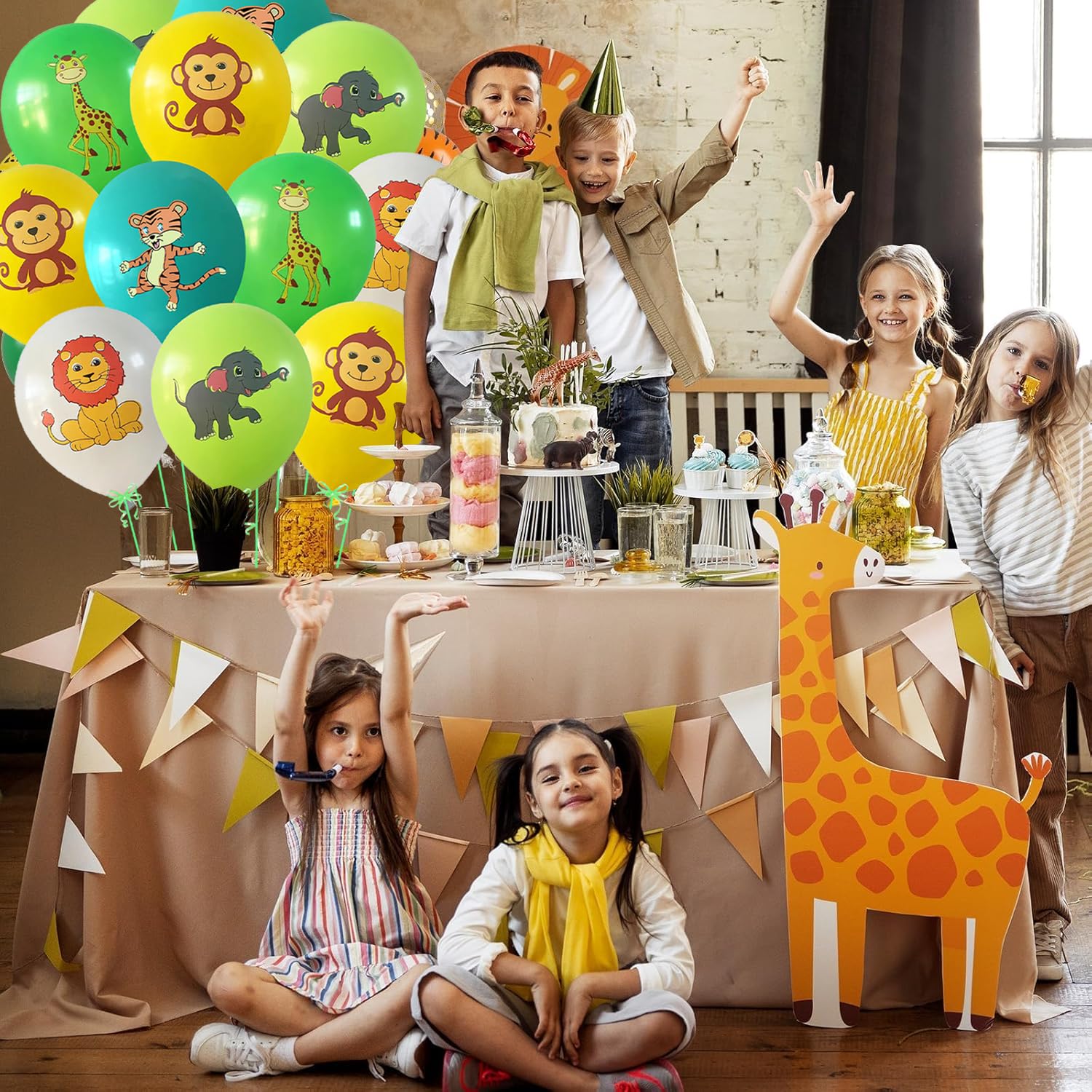 Jungle Safari Balloons - 10 Animal Party Decorations -5 Jungle Safari Balloons - 10 Animal Party Decorations -5
