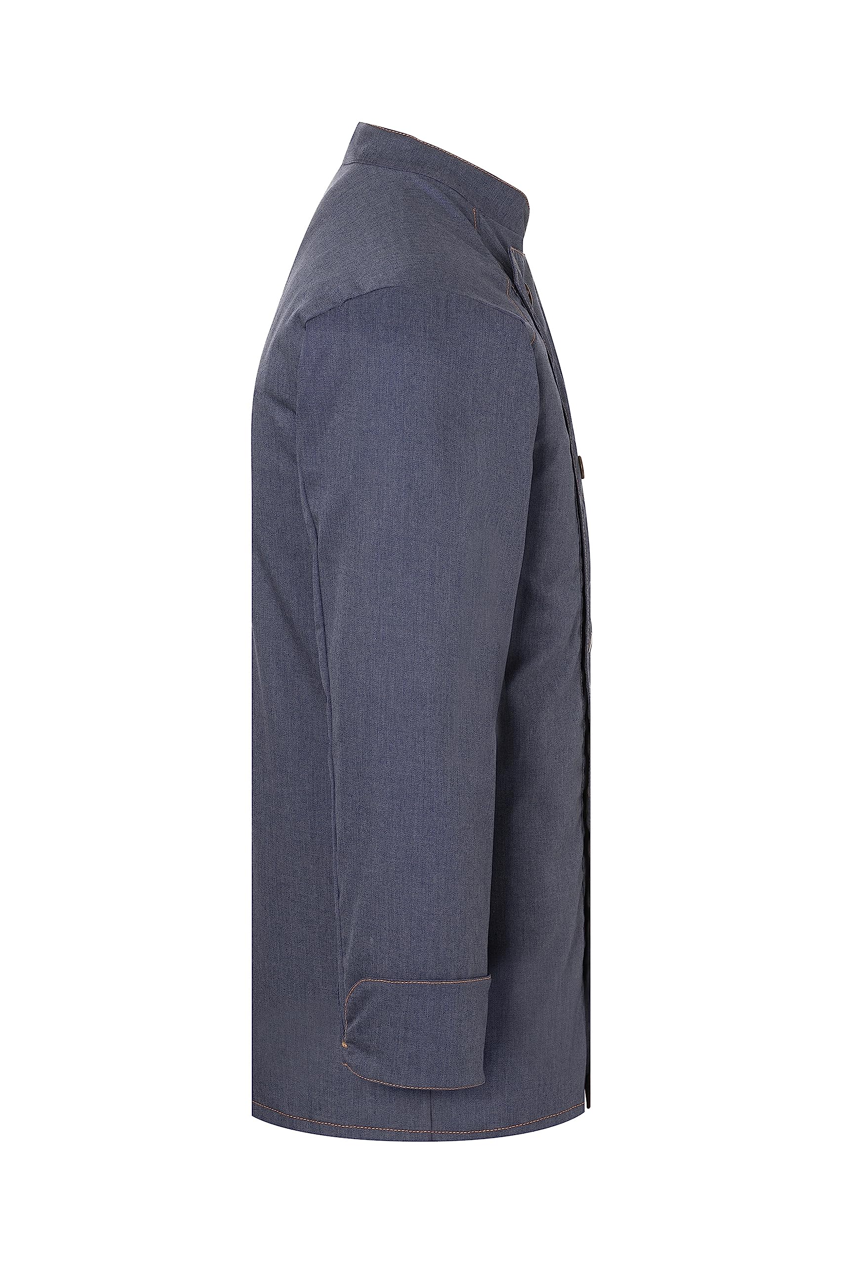 Karlowsky Herren Kochjacke Jeans-Style Druckknöpfe Stehkragen 65% Polyester/35% Baumwolle