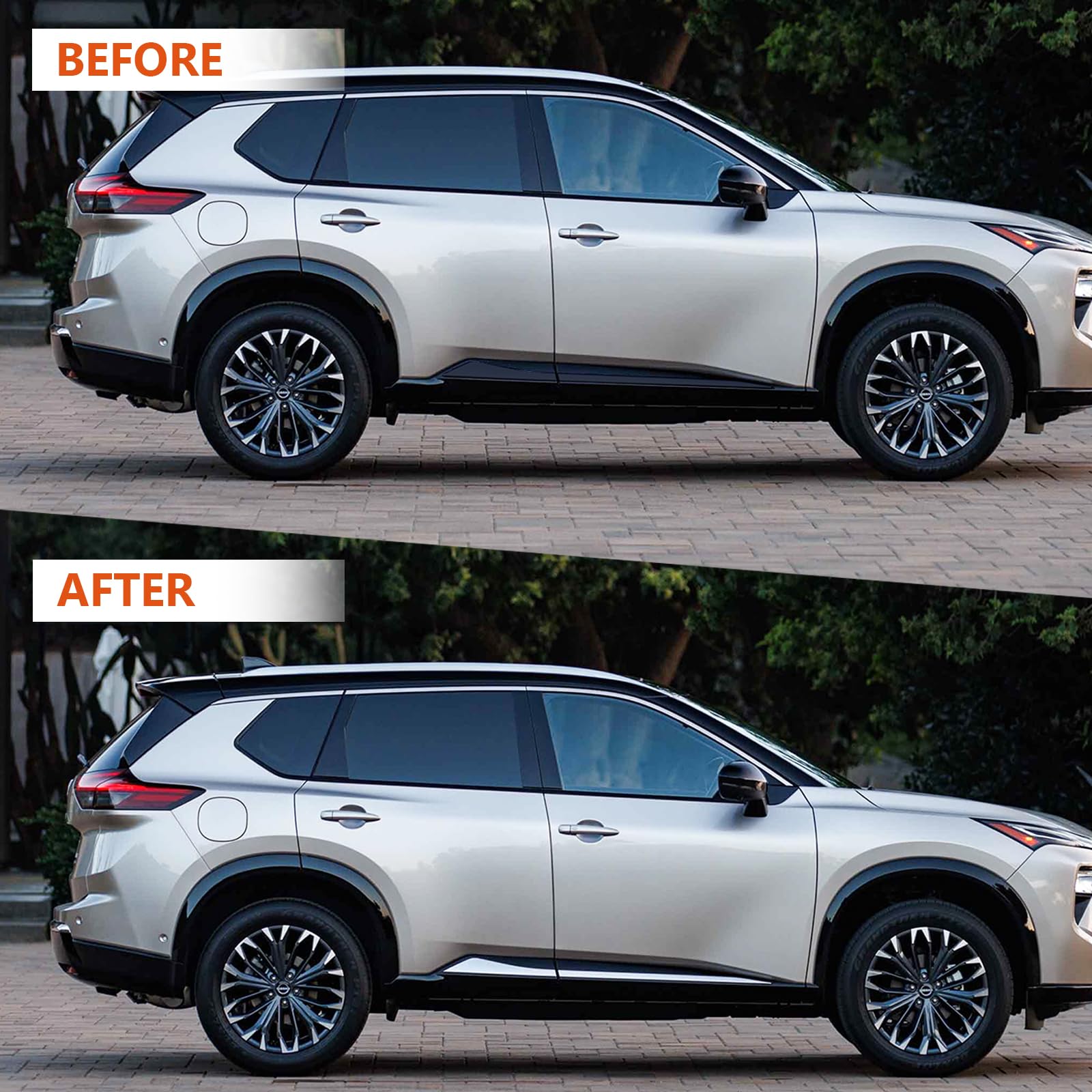 Modanatura laterale cromata per carrozzeria esterna compatibile con Nissan Rogue 2021 2022 2023 2024 2025 ABS