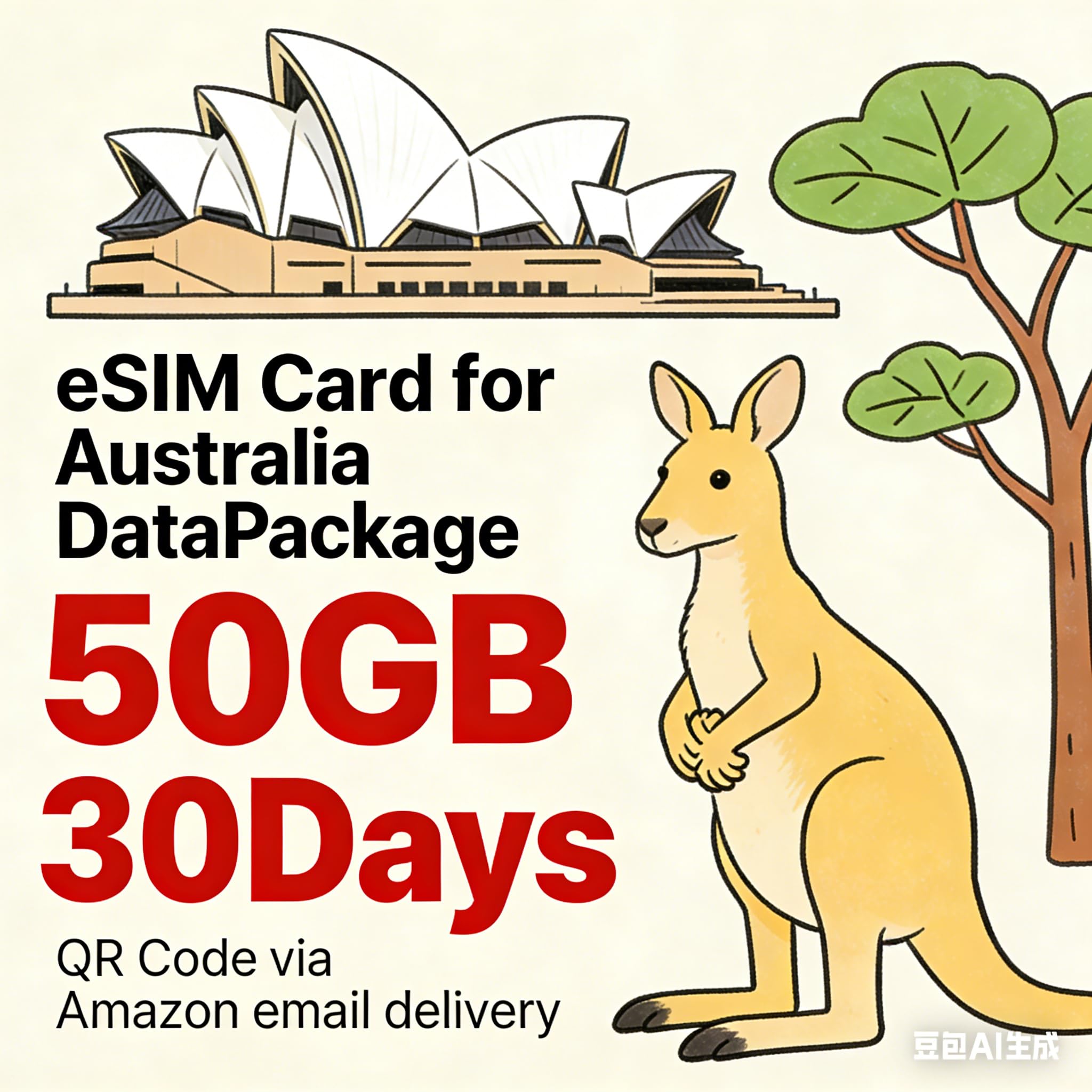 eSIM Australia 50 GB de datos 30 días de prepago 4G/5G de viaje eSIM paquete de datos para África instantánea Código QR Entrega No requiere SIM física, compatible con iPhone y Android