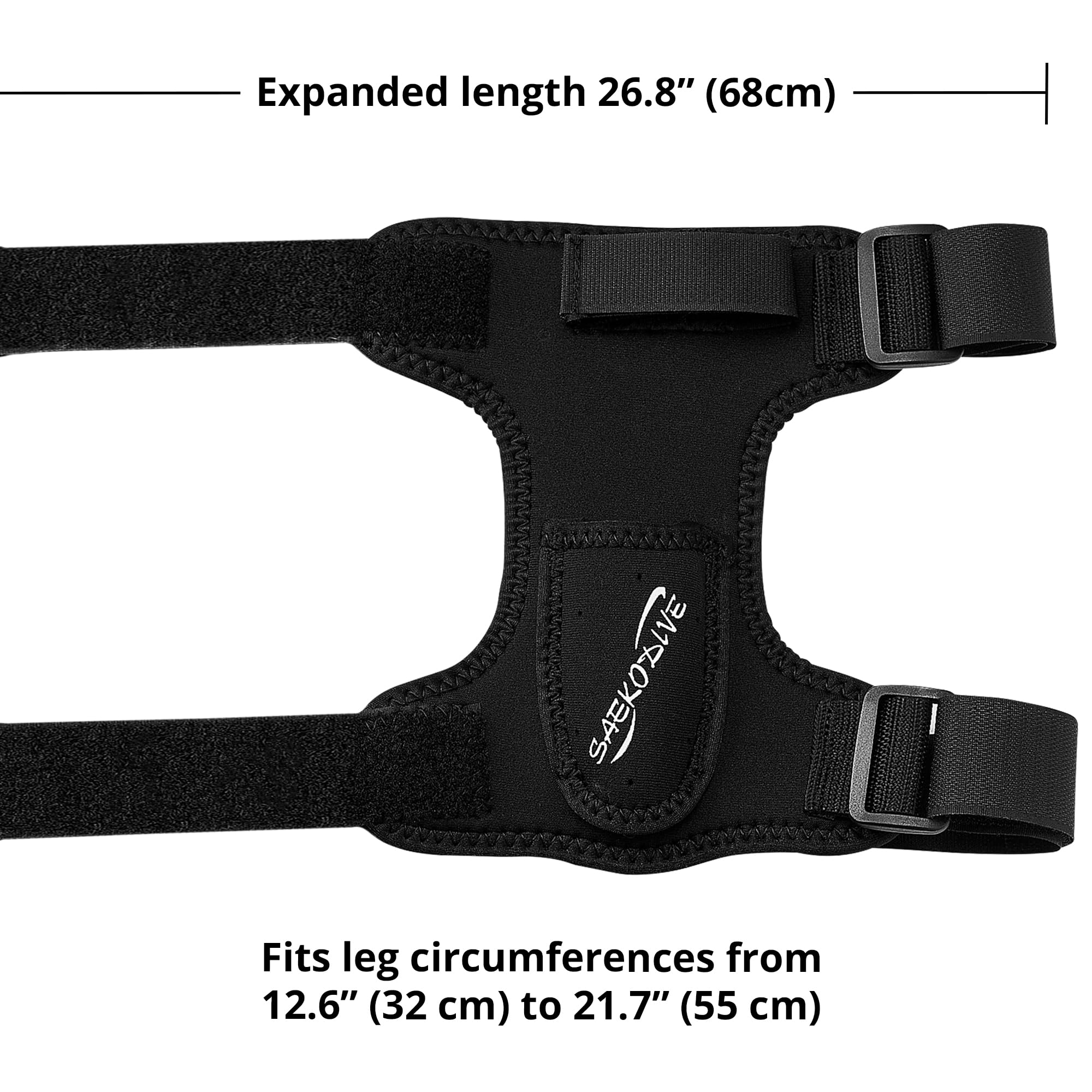 Saekodive Neoprene Thigh Knife Holster with Leg Straps for Dive Knife