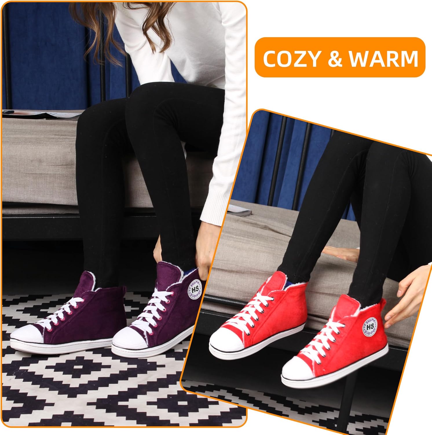 Home Slipper Women's Warm Winter Plush Indoor House Outdoor Sneaker Slippers Boots - Image 6