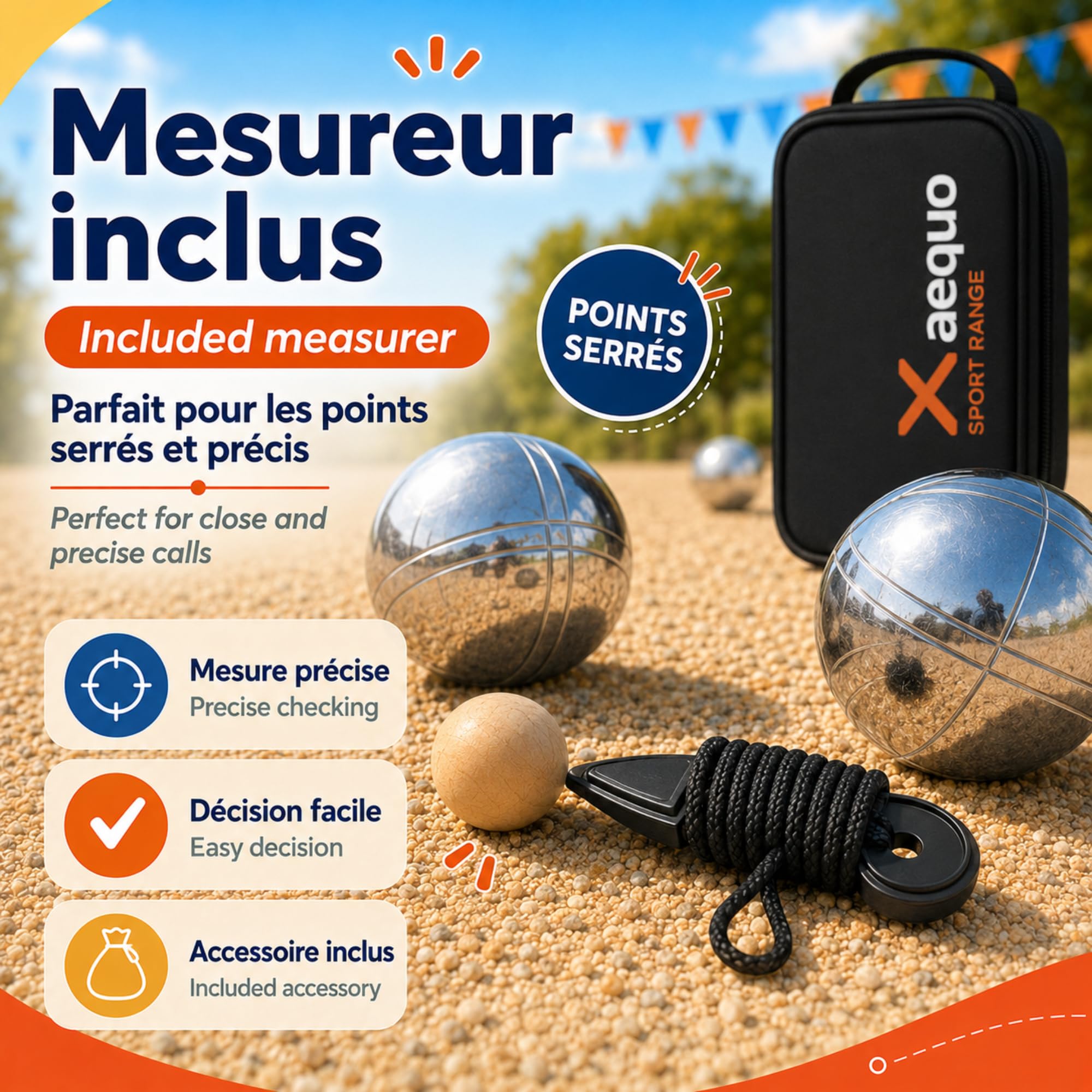 Boule De Petanque - Set Complet 8 Boules Acier Chrome avec Cochonnets Bois Et Mesureurs - Sacoche Pétanque Incluse - Jeu De Boules Petanque Extérieur Et Intérieur (Lot de 1)