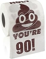 Vista 19 de Regalos de feliz cumpleaños 25, rollo de papel higiénico divertido de 3 capas, papel higiénico impreso Holy Poop You're 25, regalo de bromas