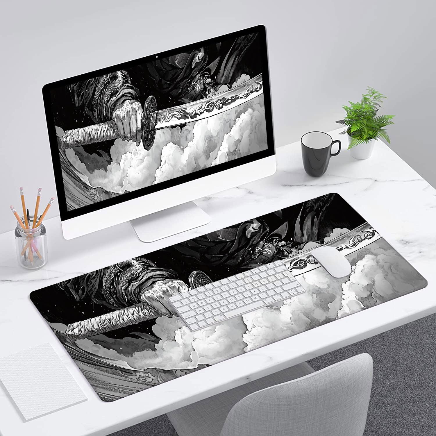 Amazon.com: Katana Gaming Mouse Pad Japanese Samurai Sword Black