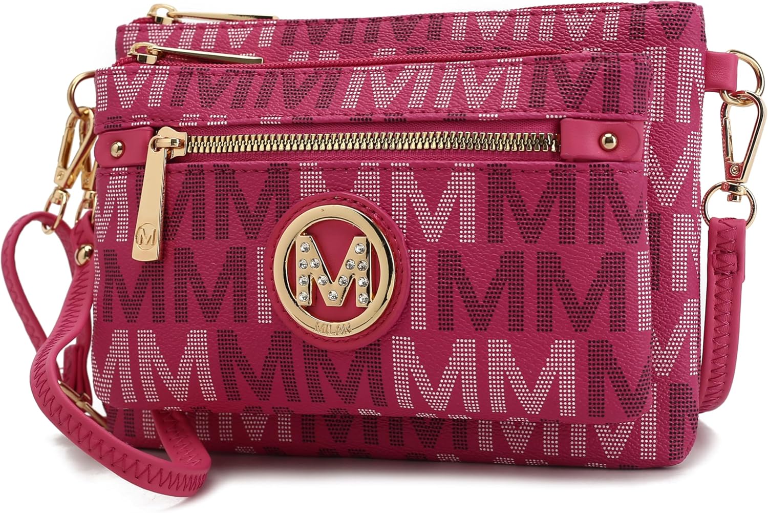 MKF Collection 2 in 1 Crossbody Bags for Women, Wristlet Purse - Ladys Small PU Leather Messenger Handbag by Mia K