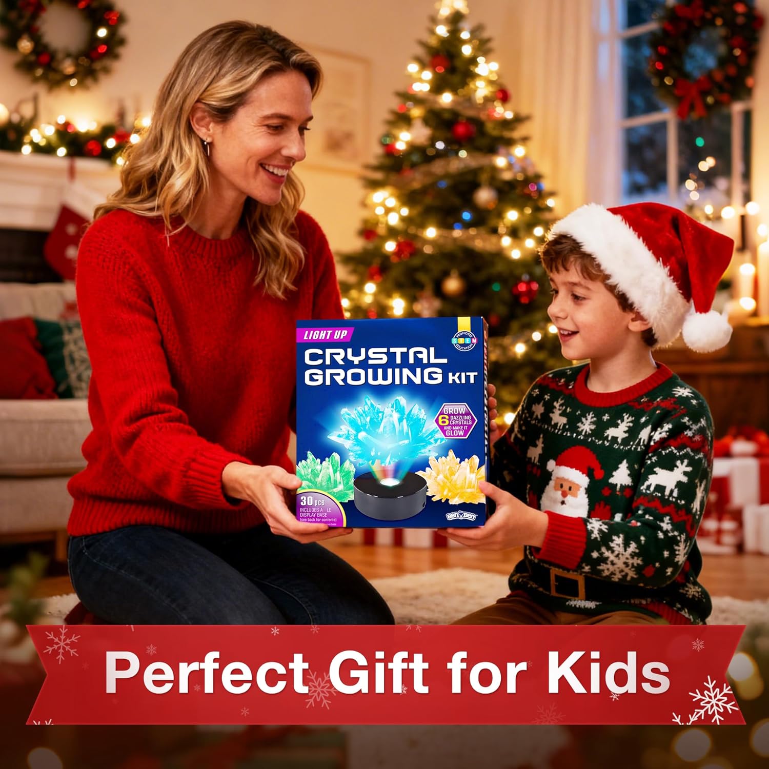 BenBen Crystal Growing Kit, 6 Crystals Lamp DIY Set, Science Kits for Kids Age 8-12, Crystal Making Science Experiments, Educational Toys for Girls & Boys, Birthday Valentines Gift Ideas - Image 5