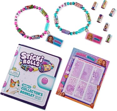 Sticki Rolls - Wearable Shareable Toy Sticker Jewelry - Anna & Erin Friendship Bracelet 2 Pack