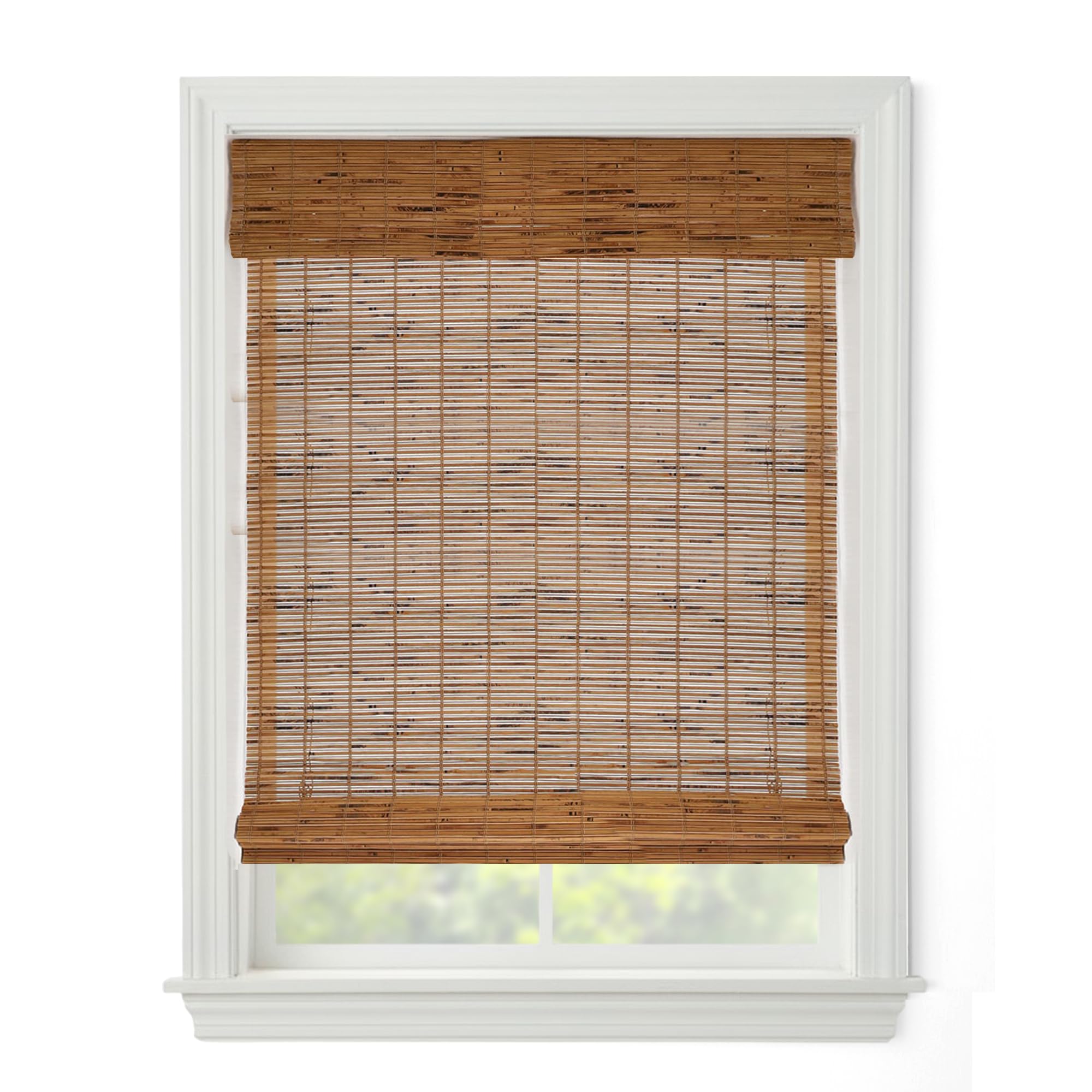 Cordless Woven Wood Roman Shades, Sizes 20 to 72 Wide and 24 to 72 High, Winthrop Camel