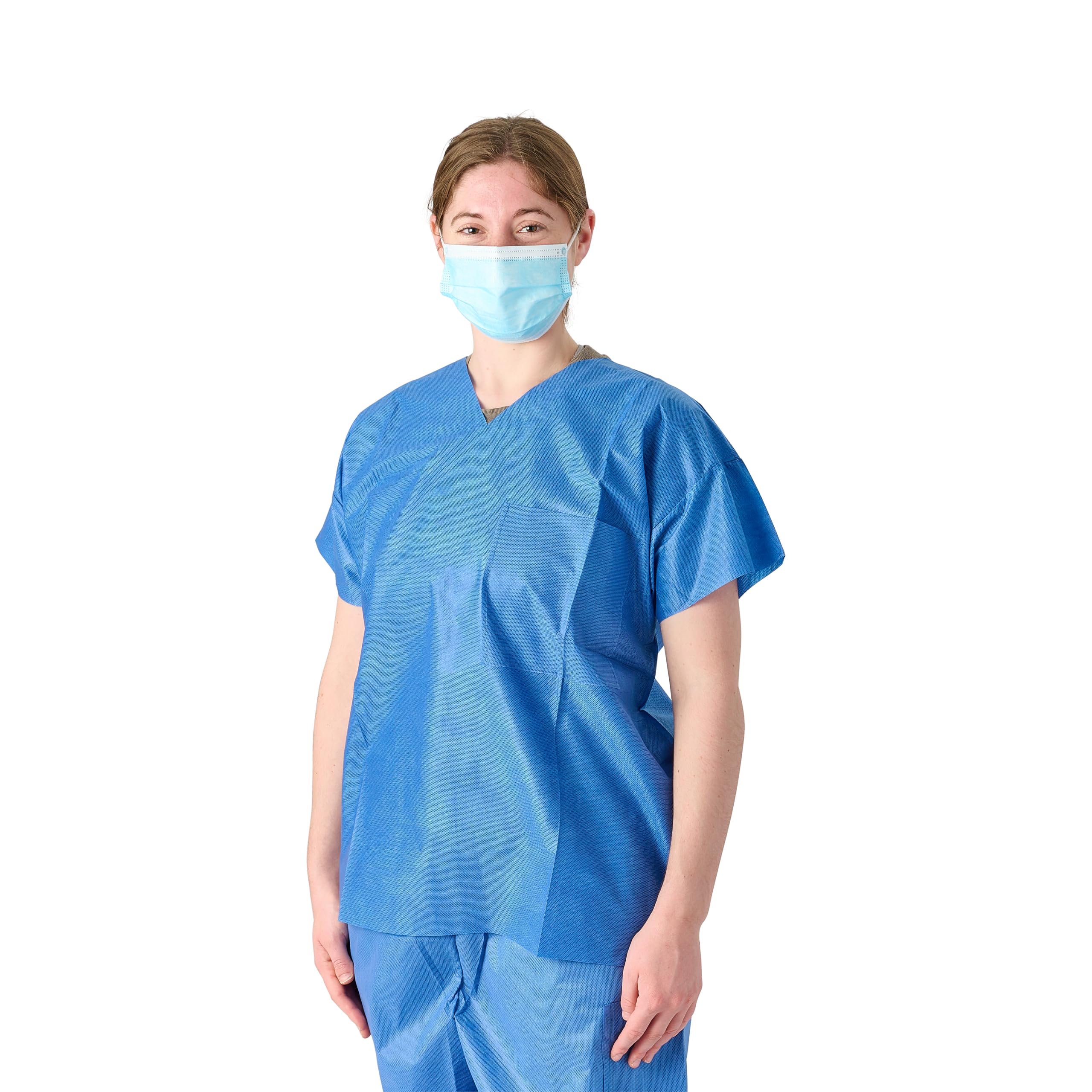 Medline NON27202L - Camicie chirurgiche usa e getta, L, blu (confezione da 30)