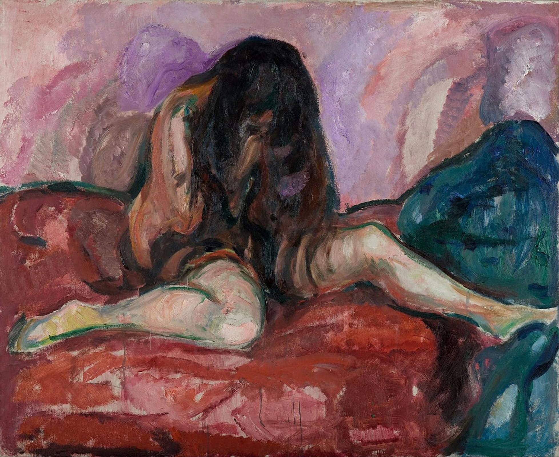 SERENDIPITP Abstract Painting Mural Print Picture Wall Decor Painting Weeping by Edvard Munch Vintage Wall Artwork for Home Decor 60x90cm