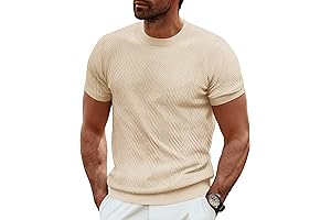 Textured Everyday Basic Crewneck T-Shirt