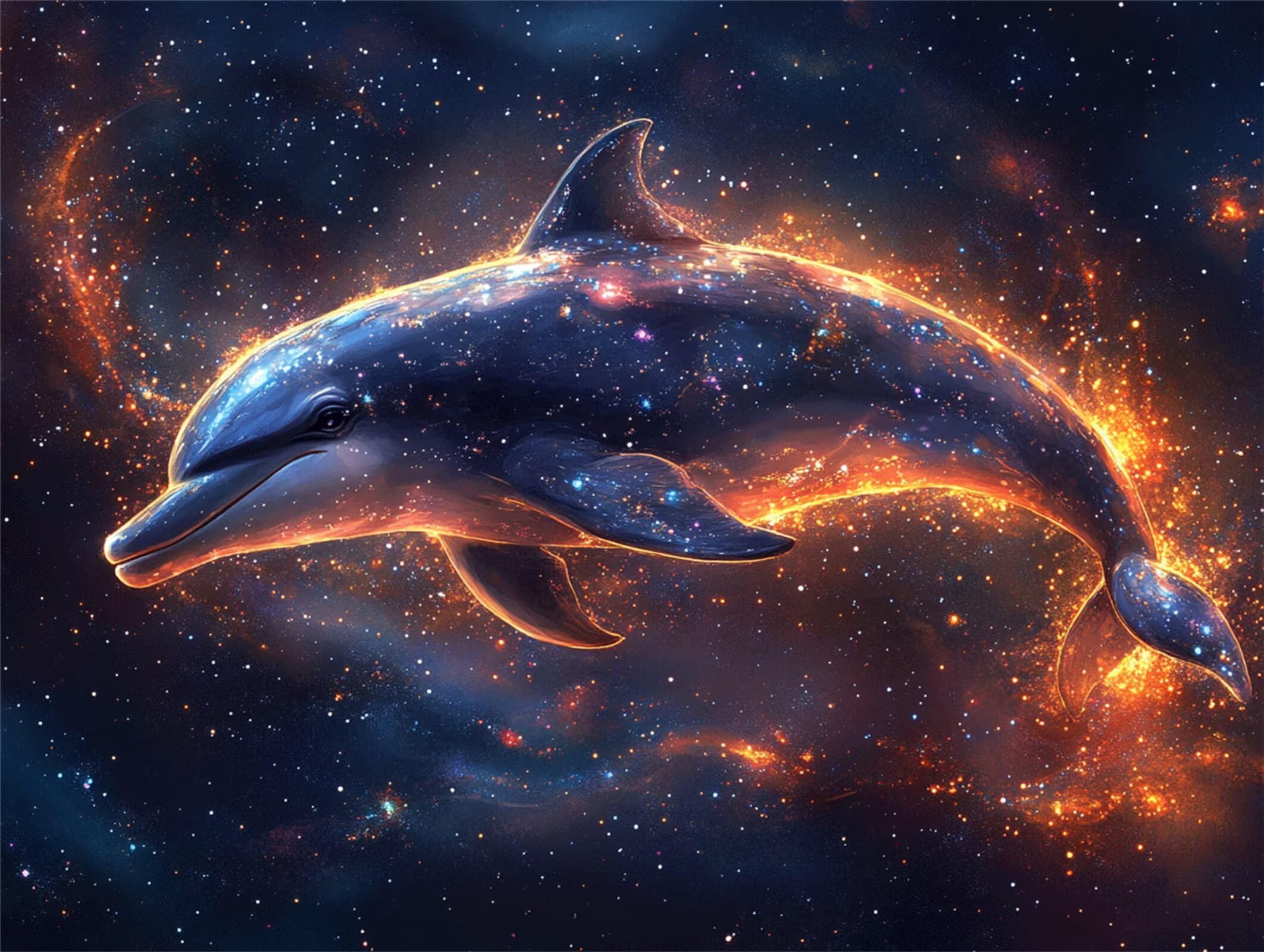 Puzzle 4000 sztuk 141 x 87 cm, puzzle dla dorosłych gwiazdy delfiny, n-787
