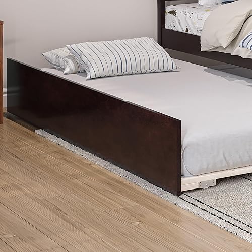 Miniatura 9 de AFI Cama nido Urban de tamaño matrimonial en espresso Espresso,claro (Light Toffee),Nuez,Blanco,Gris