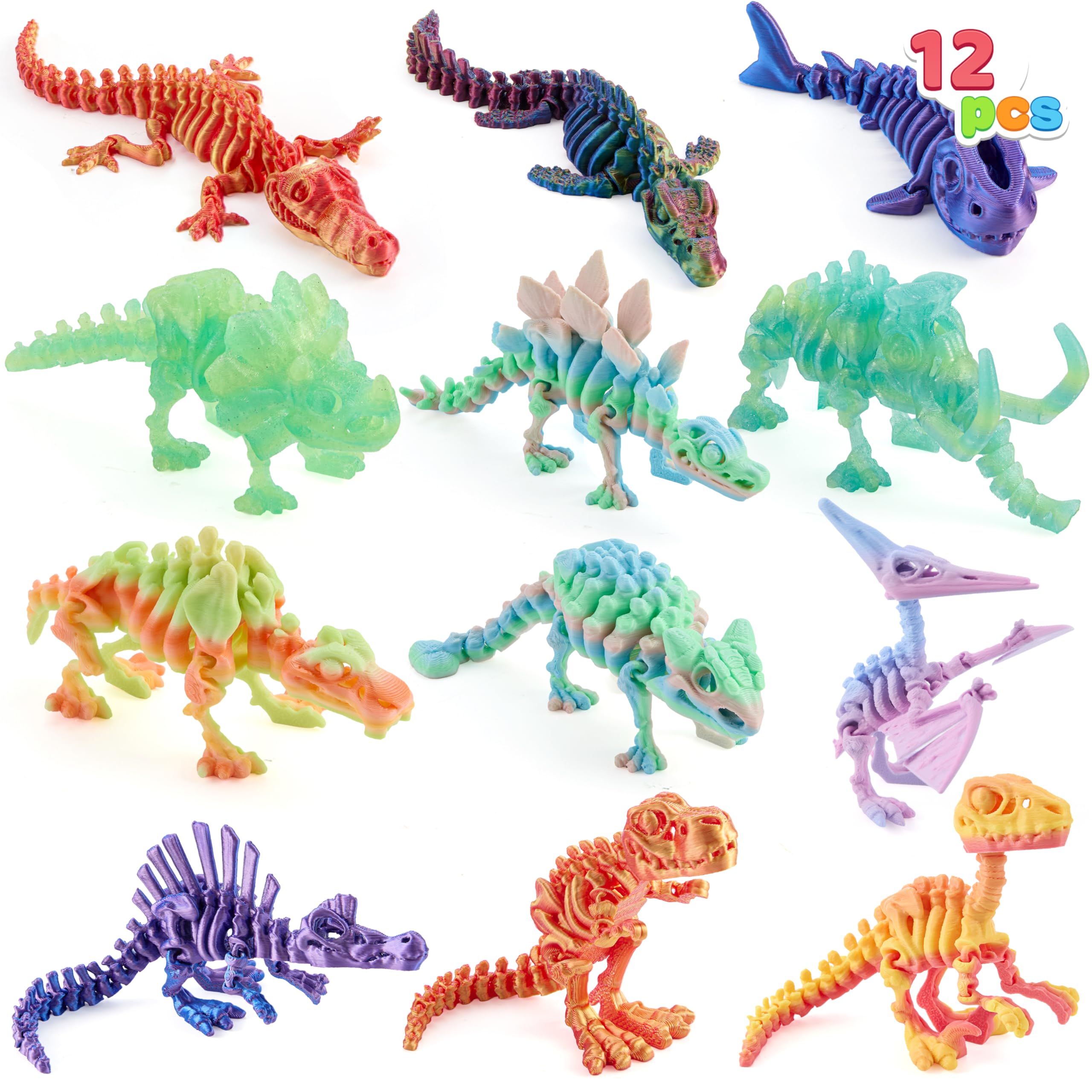 Amazon.com: JOYIN 12 Pcs 3D Printed Dinosaur Fidget Toys