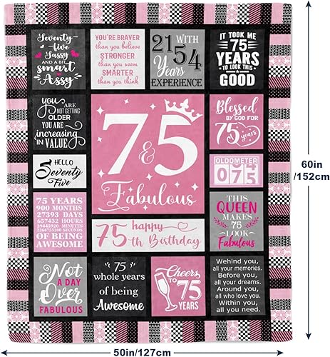 Miniatura 8 de Regalos de cumpleaños número 50 para ella, manta acogedora de 50 x 60 pulgadas, ideas de decoración únicas para mujeres de 50 años, el mejor regalo