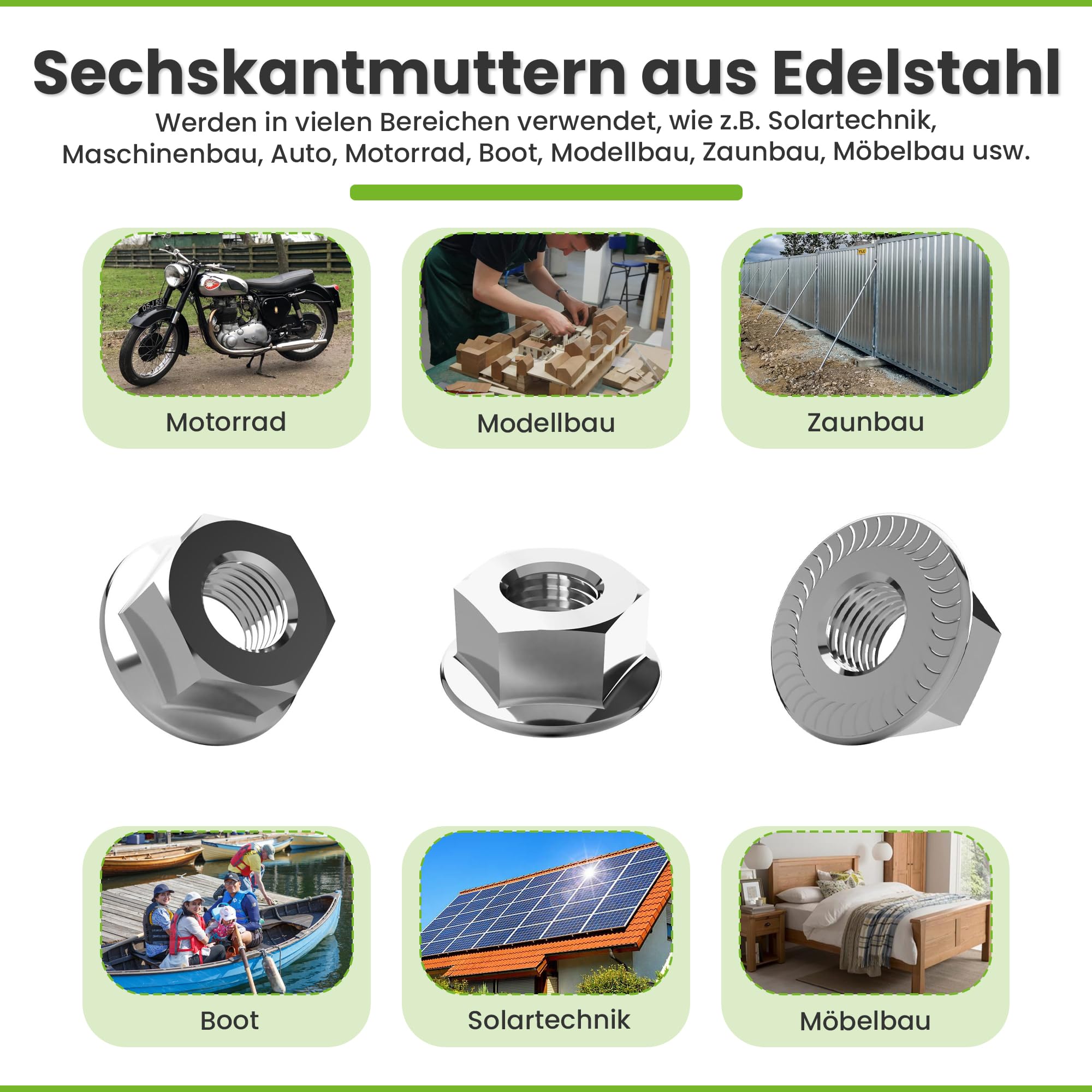 Offgridtec Dadi a flangia in acciaio inox M10 con dentatura di blocco, DIN 6923 A2 V2A, autobloccanti con filettatura interna metrica, fissaggio antiruggine per uso interno ed esterno, 25 pezzi
