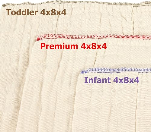 Miniatura 6 de OsoCozy Better Fit - Pañales de tela preplegados sin blanquear, 100% algodón, tejido de gasa, tamaño para tres plegados, calidad de servicio de