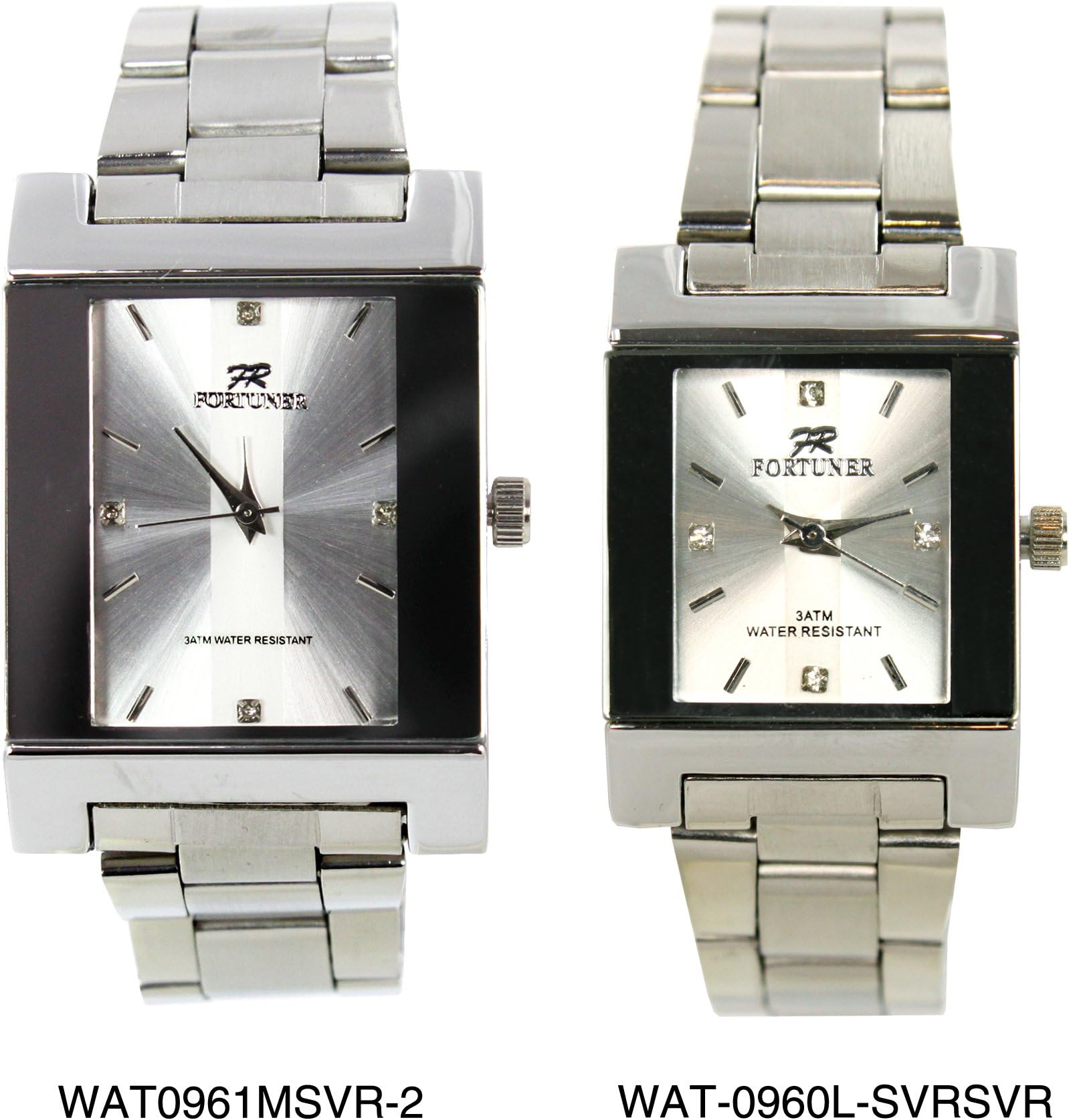 Fortuner Elegant Watch in Silver Dial Silvertone Stainless Steel Bracelet for Everyday Apparel.