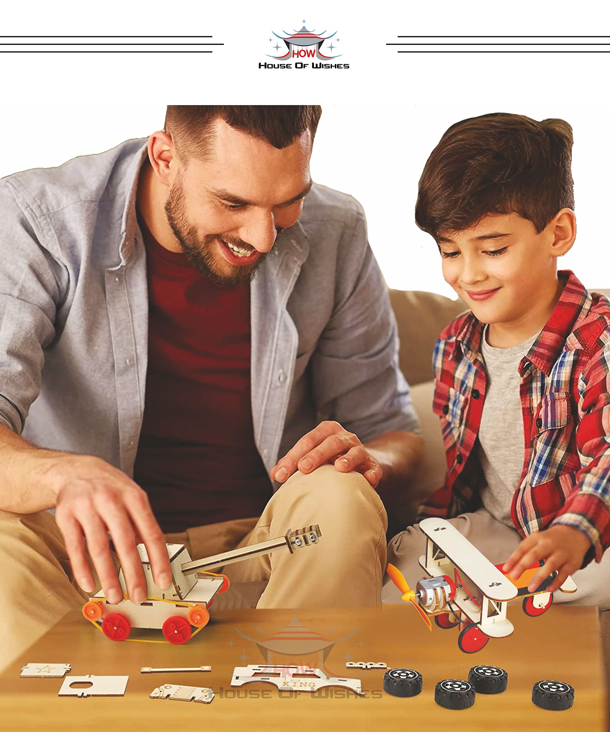 HOW (HOUSE OF WISHES) with Device DIY 3D Wooden Model Kids Craft Kit Build Puzzle STEM Educational Building Project for 6-12 Year Ages (Ship) 4