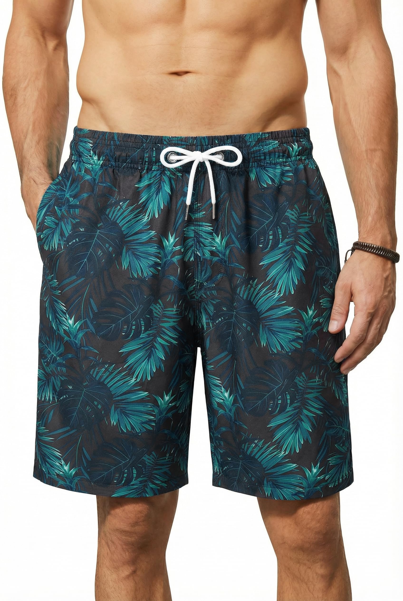 Enlision Men's Swim Trunks Quick Dry Swimming Trunks Men's Summer Fashion Shorts Hawaiian Print Bermuda Swimsuit with Mesh Lining for Beach Surfer Vacation S-3XL