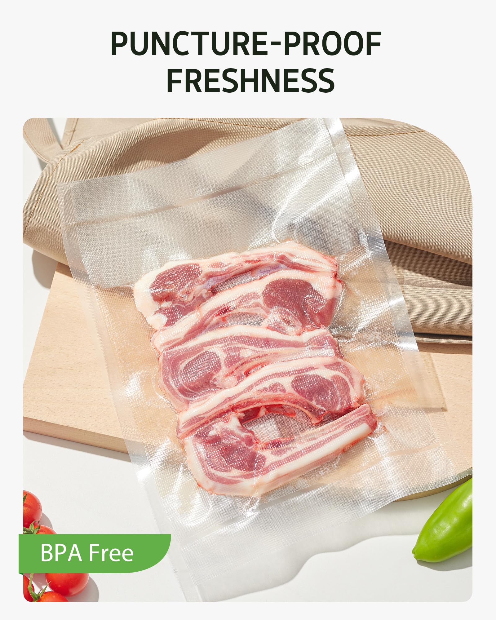 Syntus Sacchetti sottovuoto per alimenti con taglierina, 28 x 150 m, per la conservazione degli alimenti, senza BPA, resistenti, per la preparazione dei pasti, per la preparazione dei pasti, per la
