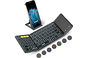 Samsers Foldable Wireless Backlit Keyboard with Touchpad