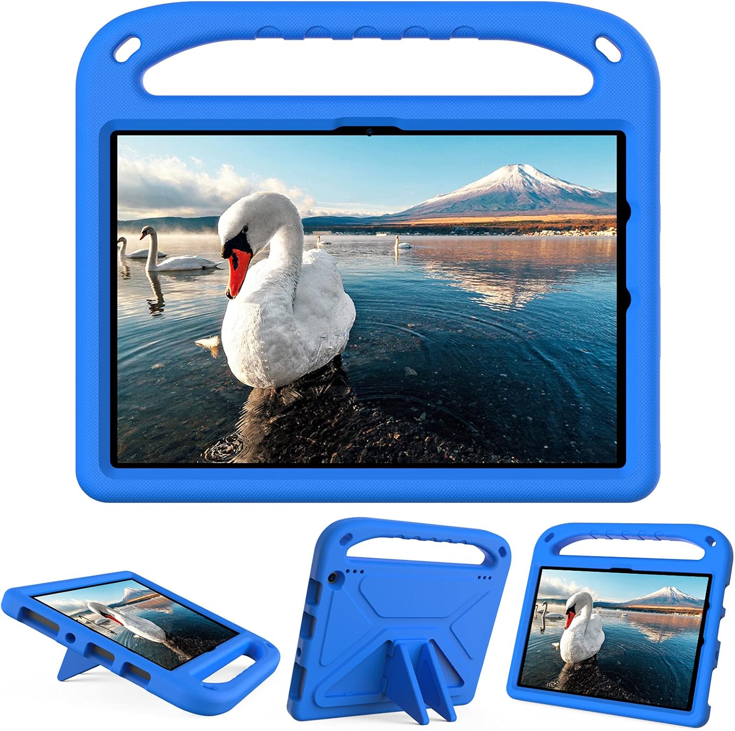 JGY Kindle Fire HD 10 2021 11th Gen Kids Case with Handle Stand Fire HD 10 Plus 2023 13th Generation 10.1 inch EVA Kid-Proof Rugged Shockproof Full Cover Kid Tablet Case for Boy Girl Kids (Blue)