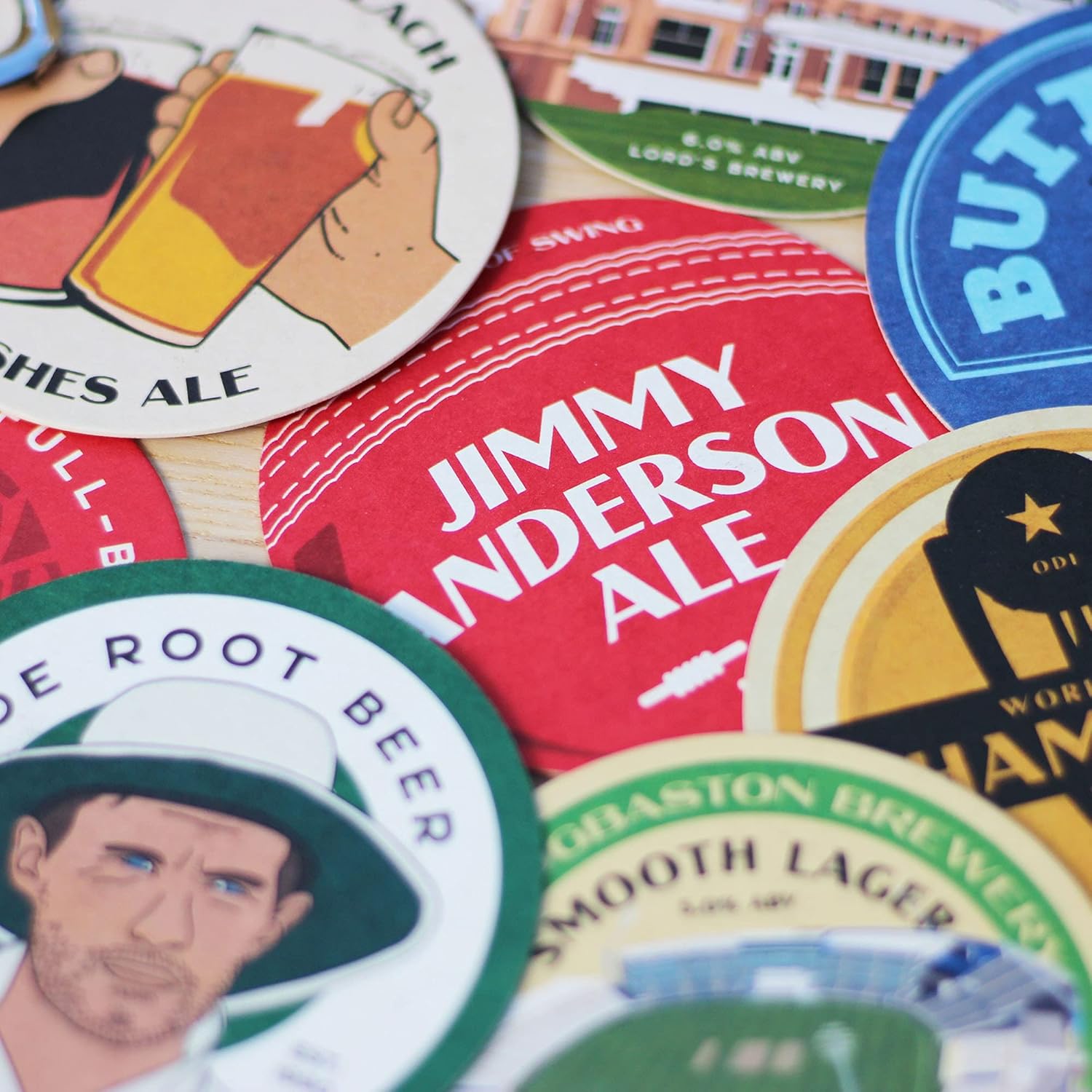 Cricket beer mats: England Beer Mats x9
